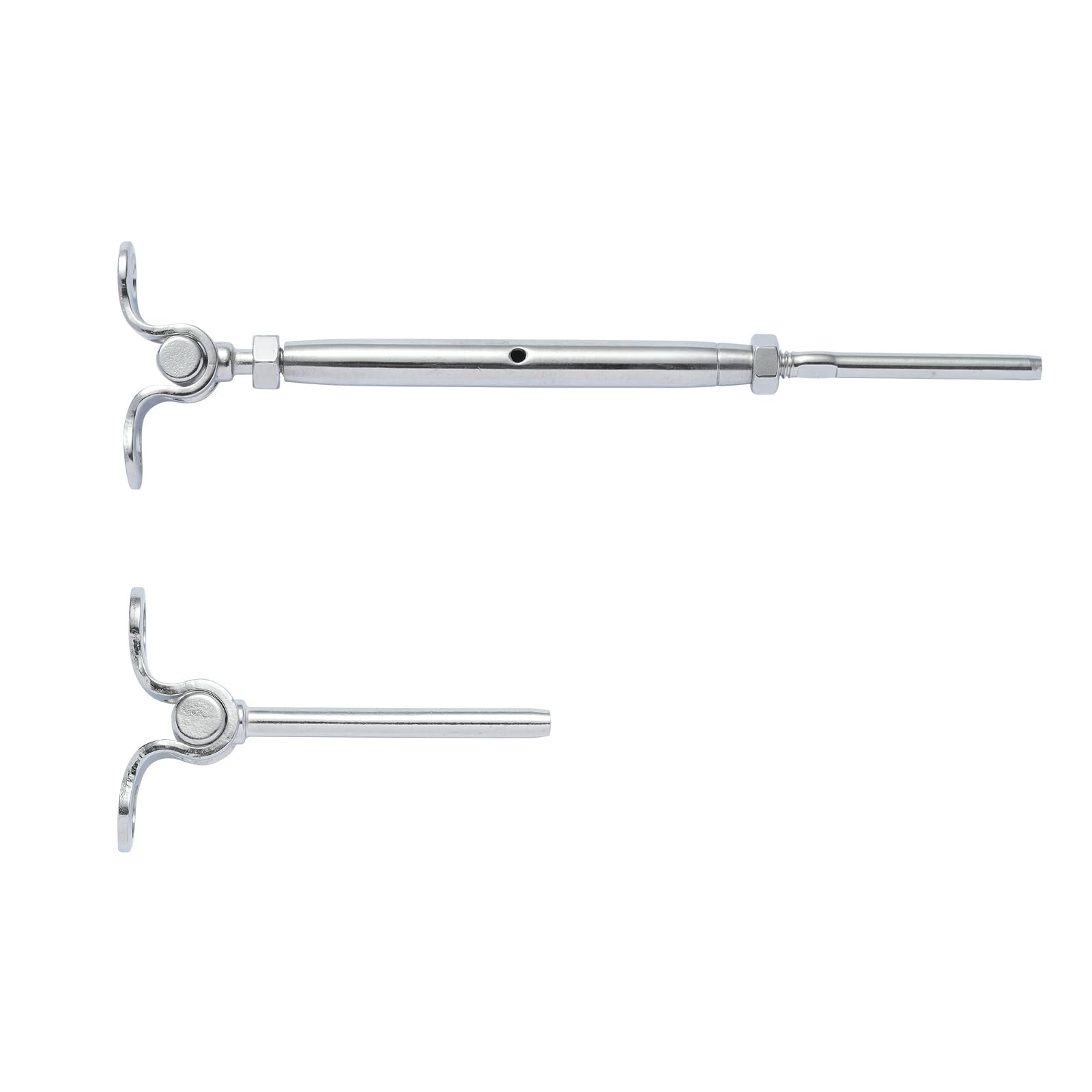 VEVOR Kit ringhiera per Cavi/Hardware per palo in Legno con Angolo Regolabile Acciaio Inossidabile T316, Grado Marino per Fune Metallica da 1/8", Angolo da 0 a 180 Gradi Argento (Confezione da 20)