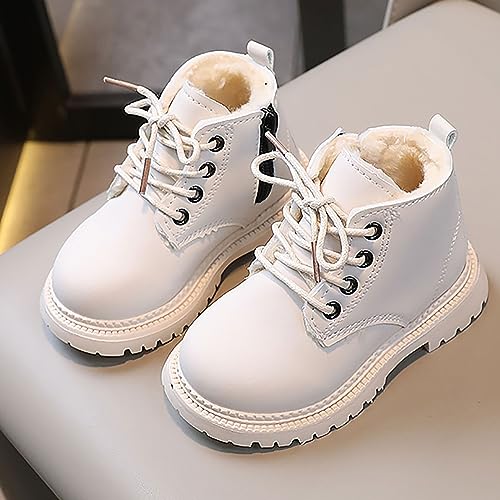 Toddler Winter Boots Little Boys Girls Fleece Lined Outdoor Snow Shoes Lace Up Side Zipper Ankle Boot Dress Shoes2