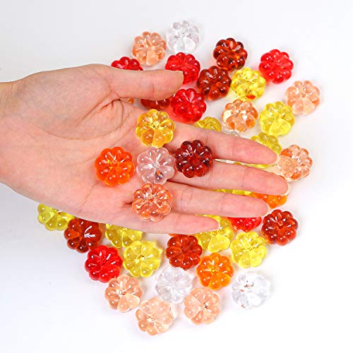 image for Aneco 90 Pieces Mini Acrylic Pumpkin Harvest Fall Decorations Vase Fil