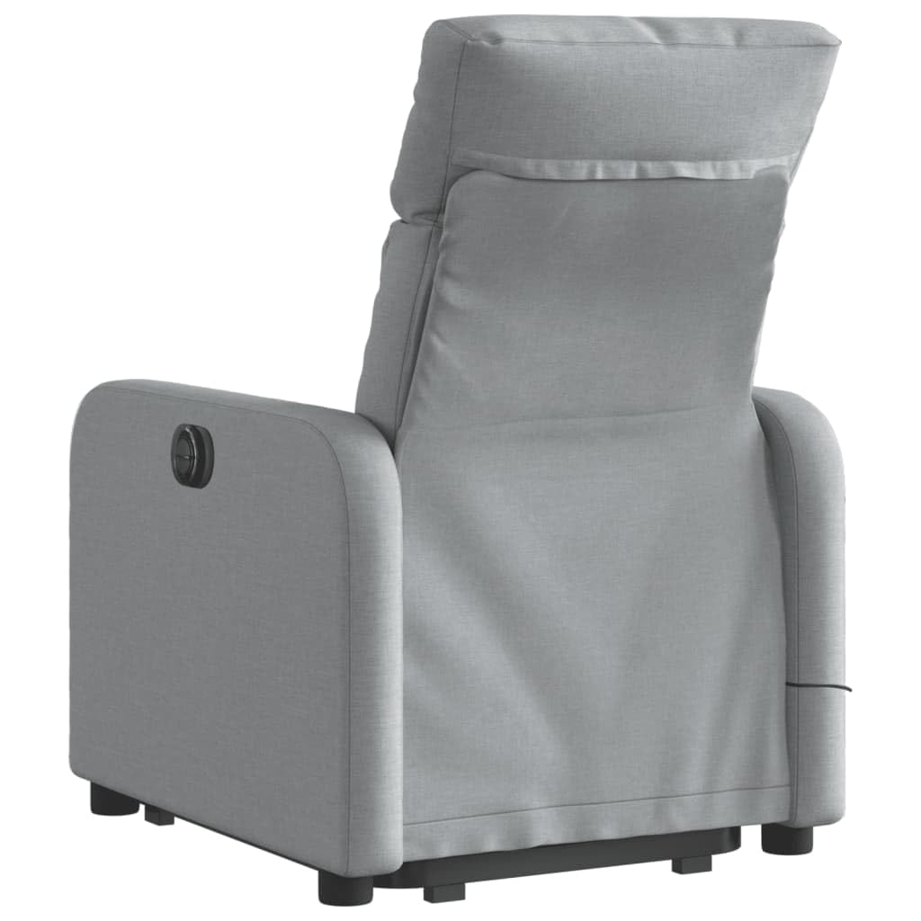Poltrona Alzapersona Massaggi Reclinabile Grigio Chiaro Tessuto,Poltrona Relax,Poltrona Massaggiante,Poltrona Camera da Letto/Ufficio-3206708