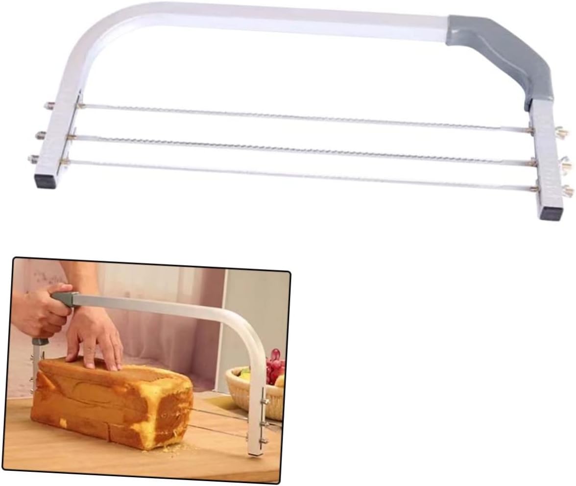 Mikinona 14'' Aluminum Alloy Cake Leveler 3- Interlayer Slicer Adjustable Cake Slicer Tool Anti-slip Handle Perfect for Home Professional Baking