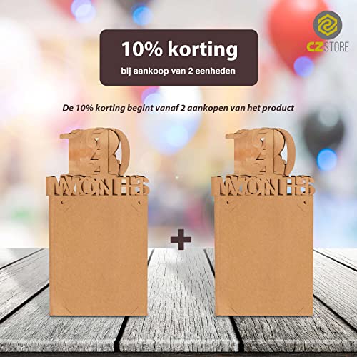 CZ Store - 1e Verjaardag Fotobanner -✮LEVENSLANGE GARANTIE✮- Baby Mijlpaal Slinger voor 1e Verjaardag, 12 Kraftpapier… - Image 7