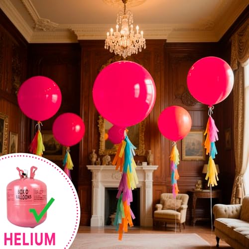 Image of PartyWoo Hot Pink Balloons 20pcs 18 Inch Magenta Fuchsia Balloons for Baby Shower Gender Reveal Engagement Bachelorette Wedding Bridal Shower Anniversary Birthday Party Decorations Pink-Y12