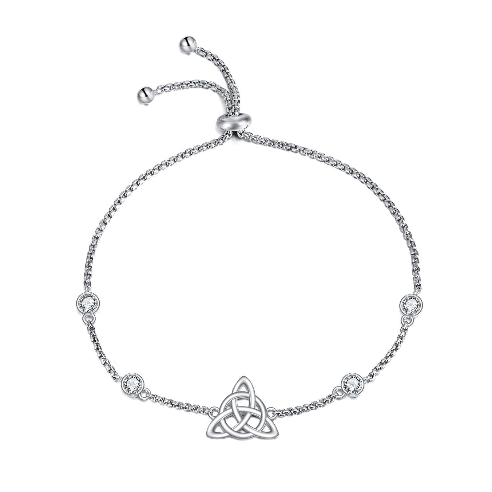 YAFEINI Braccialetto con nodo celtico/libellula, in argento sterling