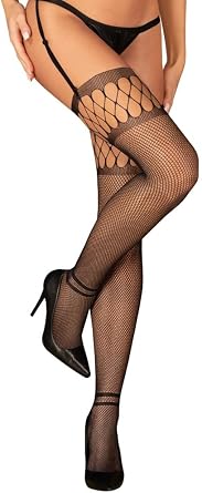 Obsessive Cut-Out Fishnet Black Stockings