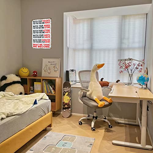 Pxiyou Watch Your Thoughts Inspirational Quotes Vintage Metal Sign Motivational Classroom Decor For Office Living Room Home Decoration 8X12Inch #TOP7