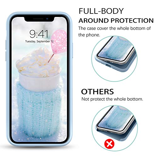 Duedue Case For Iphone 11 Pro Case, Liquid Silicone Soft Gel Rubber Slim Cover With Microfiber Cloth Lining Cushion Shockproof Full Body Protective Case For Iphone 11 Pro 5.8" 2019,Blue #TOP4