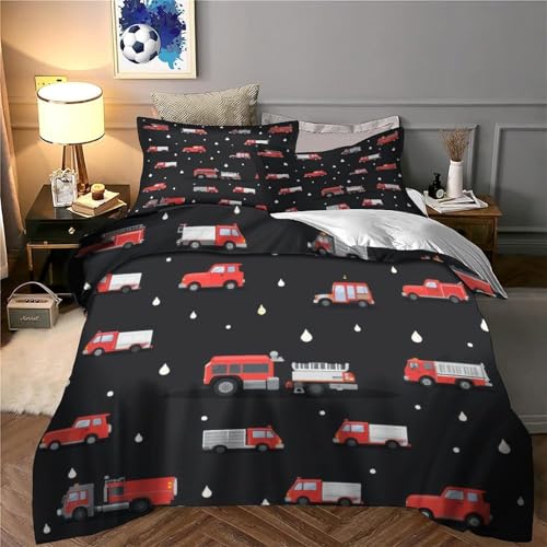 Housse de couette camion de pompier cadeau lit enfant 140x200 - 6