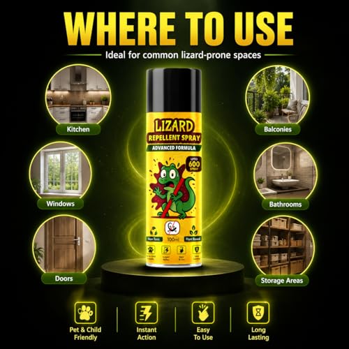 Image of Lizard Killer Control Spray for Home | Powerful Lizard Repellent And Control Spray for Walls, Kitchen And Corners | Easy-to-Use Pest Control Solution for Chipkali (Pack Of 2)
