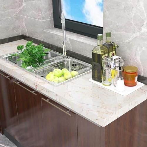 Image of Marble Wallpaper, Marble Contact Paper - Self Adhesive, Waterproof, Easy to Clean (60x200cm) (Cream)