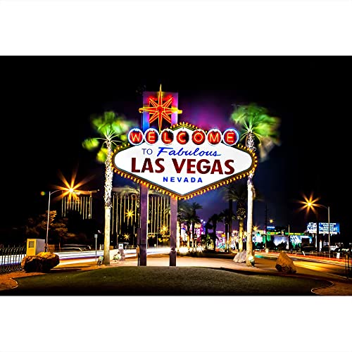 Toile de fond photographie Las Vegas américaine panneau casino nuit