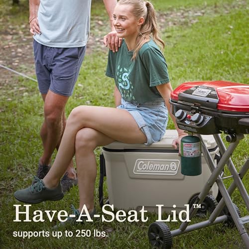 Image of Coleman Classic Series Insulated Portable Cooler, Leak-Resistant Outdoor Hard Cooler Keeps Ice up to 5 Days, 62 Quart, Desert Sand