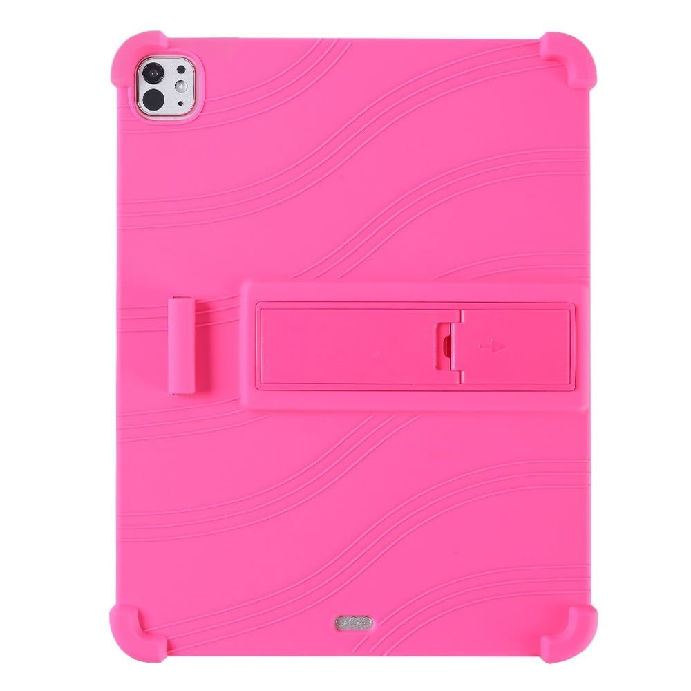 Coque iPad Pro 13 M5 antichoc avec support en silicone rose vif - 8