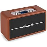 Design vintage élégant avec finitions cuir et boutons analogiques, disponible en plusieurs coloris, s’intègre harmonieusement à tous les intérieurs en apportant une touche déco rétro moderne.