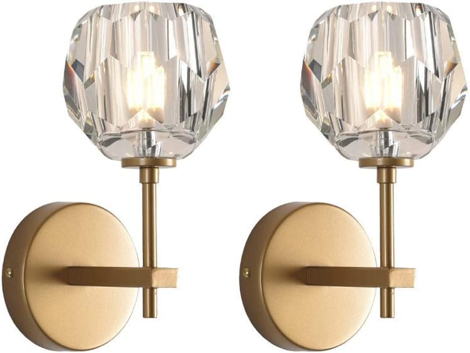 Lámparas de pared modernas doradas para decoración de interior y mesita de noche