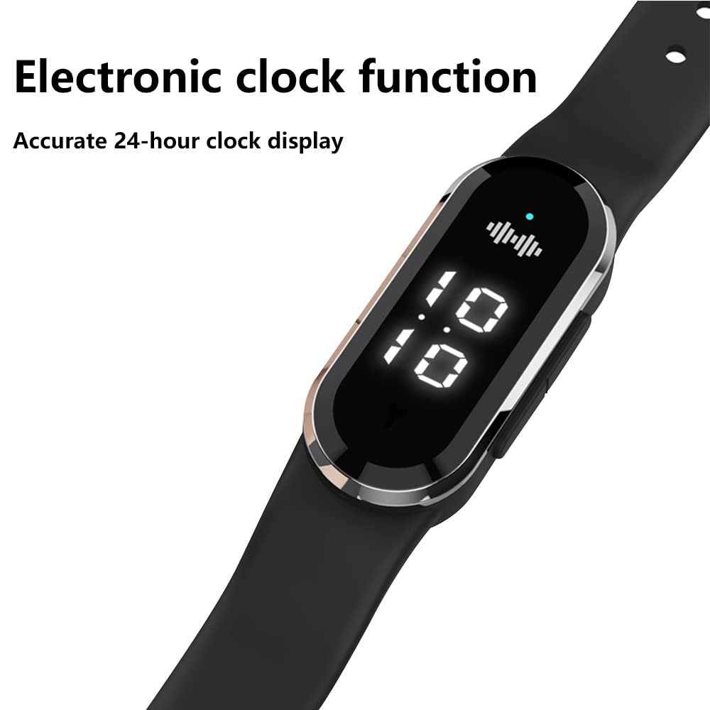 Pulsera repelente de mosquitos ultrasónica Pulsera deportiva repelente de mosquitos electrónica con carga USB Reloj repelente de insectos pantalla de reloj y detección de temperatura corporal (blanca)