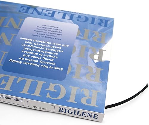 Caja de 50 yardas de deshuesado de poliéster Rigilene, 14" de ancho, negro