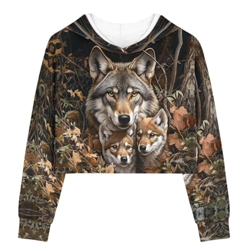 Sweat à capuche court ado fille vêtement manches longues tendance 5 à 14 ans