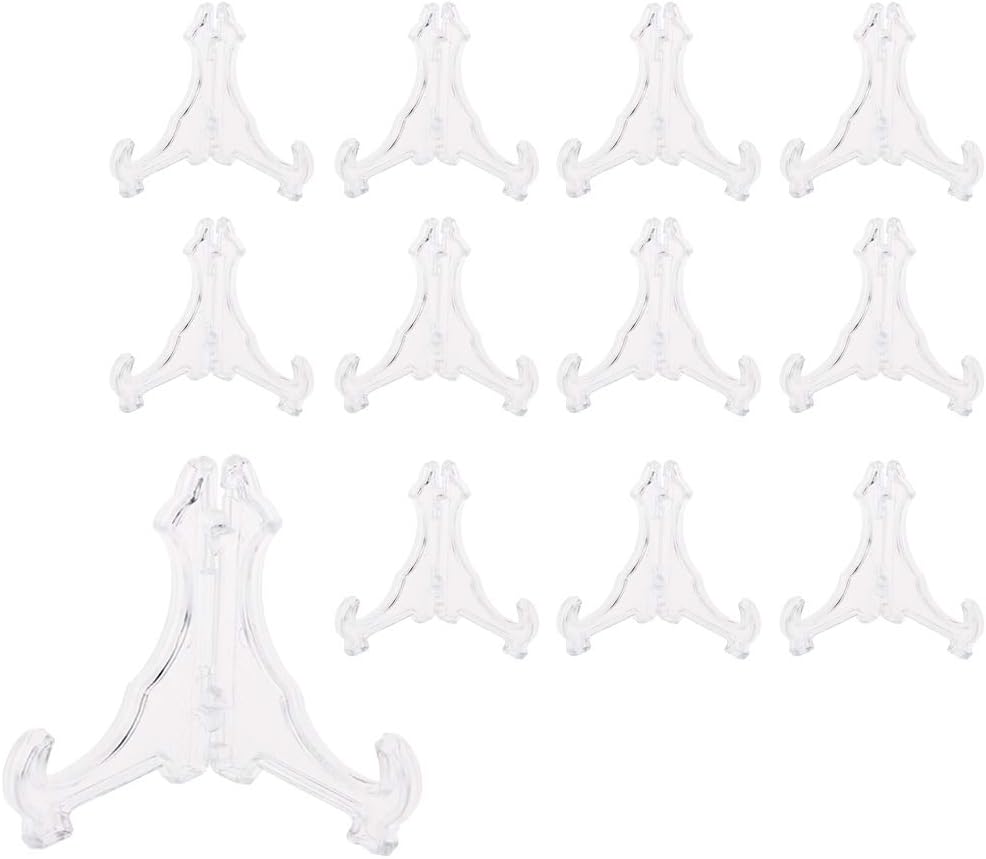 hoxin12Pack Plastic Easels Display Stand Coin Medal Token Badge Holder Collection Shelf 42mm/2inch