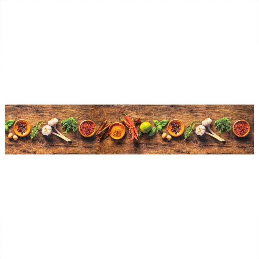 SKM Küchenteppich Waschbar Gewürze 60x300 cm Samt,Heim & Garten,Dekoration,Fußmatten,Braun,3.27KG,4005607