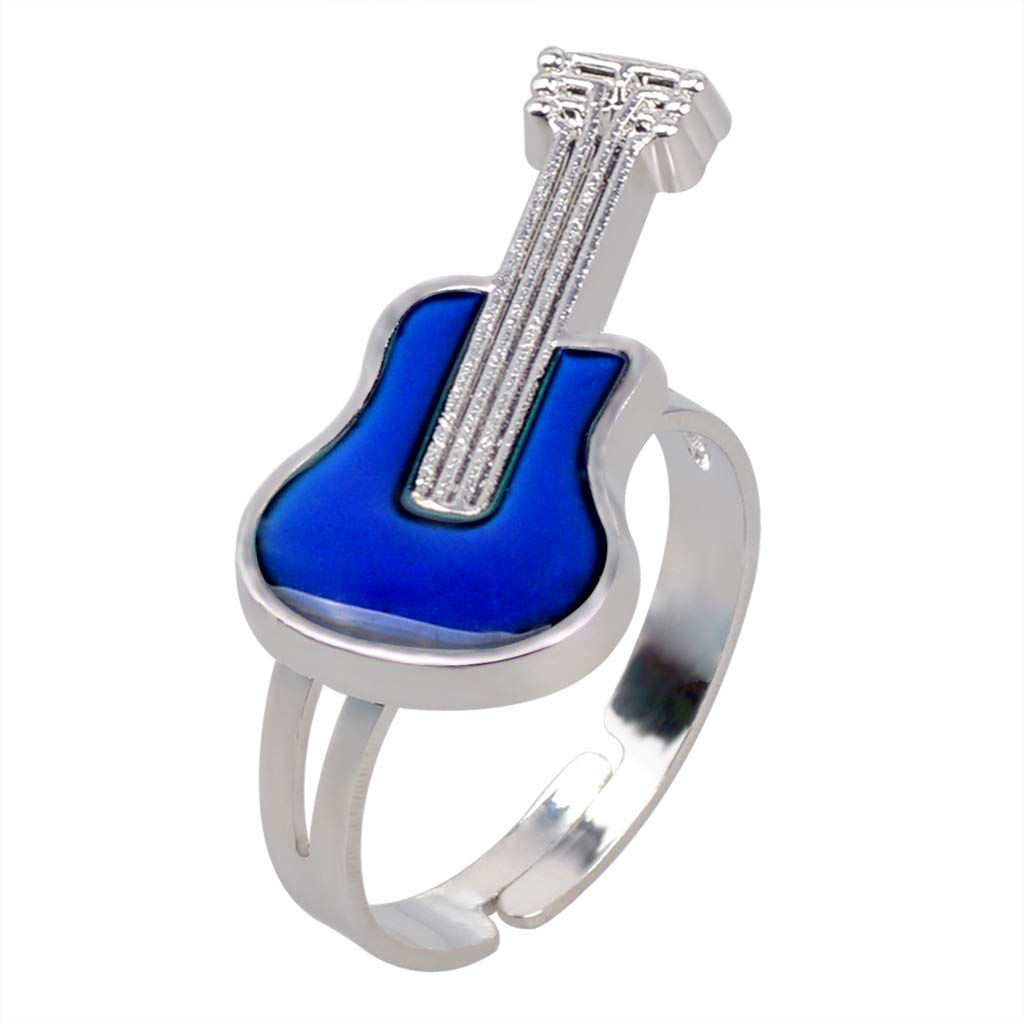 Acchen Mood Ring Guitar Color Changing Emotional Feeling Adjustable Size Mood Rings(Guitar)