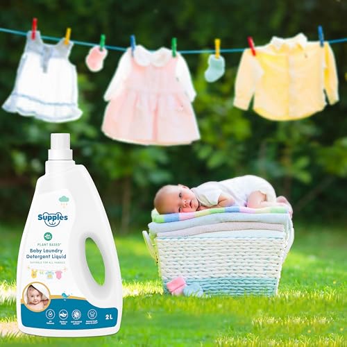 Image of Amazon Brand - Supples Baby Laundry Detergent Liquid | 2 Litre | pH Balanced | Anti-bacterial | Contains Aloevera & Neem Extract | Plant based - Free from Harsh Chemicals