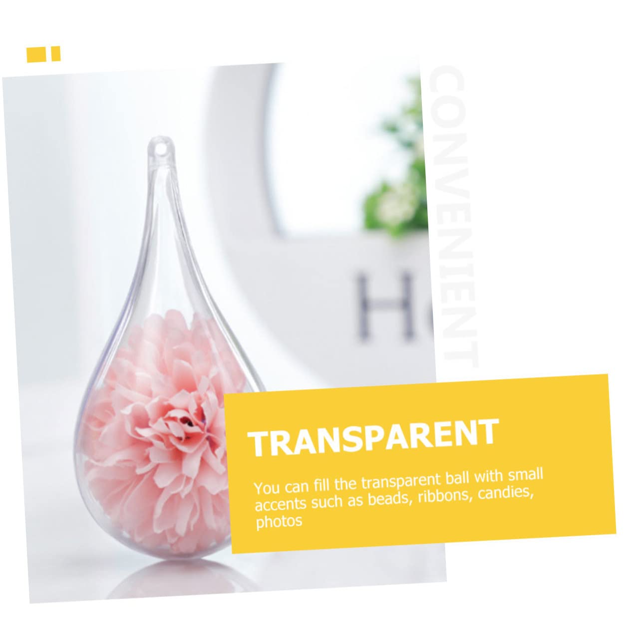 Zerodeko 24 Piezas Bola de caída Hueca Colgante de árbol de Navidad Adornos de plastico Transparente Bolas navideñas Christmas Decorations Ornamento Decoraciones de Boda Decoración de Boda