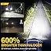 Aunvista 2Pack H4 9003 HB2 Bulb White Light,30000LM Bright 6000K, 1:1 Size Replacement Fog Light Bulb Plug-and-Play Easy Installation IP67