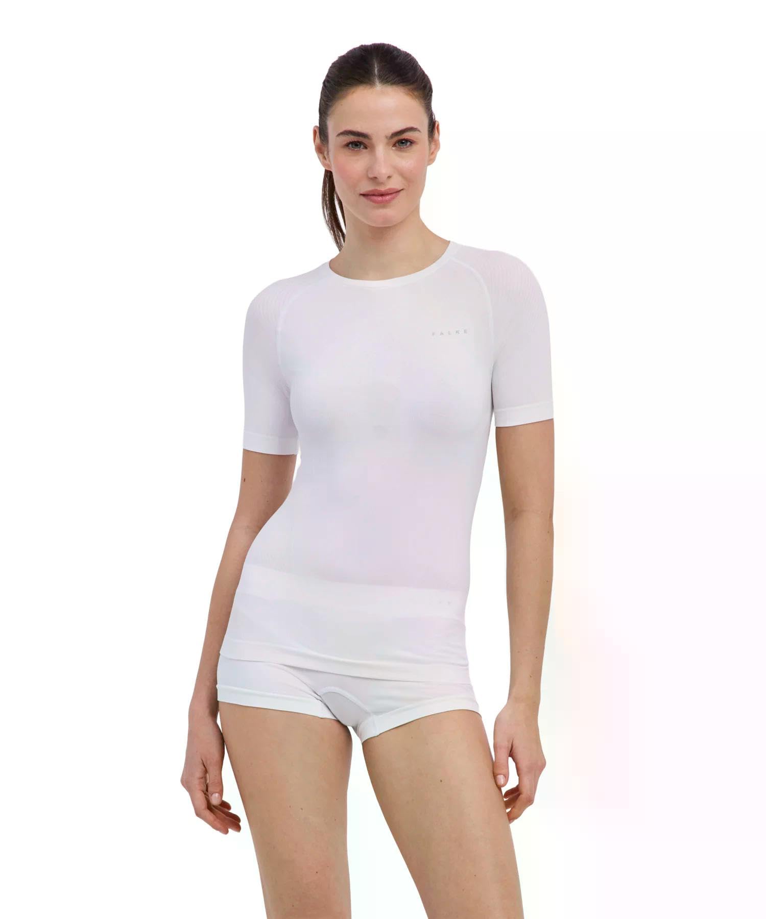 FALKE Donna Warm Round Neck Maglietta Sportiva Tecnica Manica Corta per Temperature da miti a Fredde Caldo Intimo Tecnico Traspiranti Asciugatura Rapida sostenibili Filo Funzionale 1 Pezzo | termoregolazione per temperature da calde a fredde