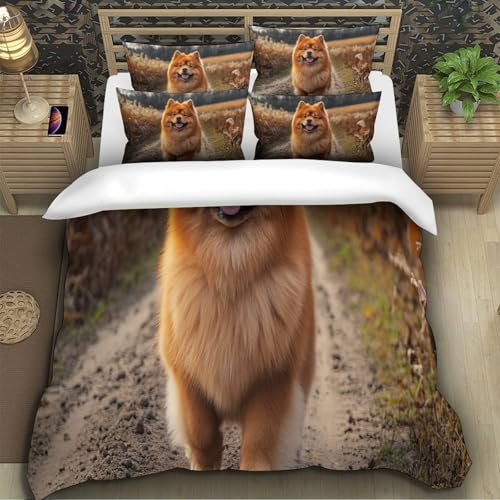 Housse de couette chien 3d microfibre douce lit ado fille sans repassage - 5
