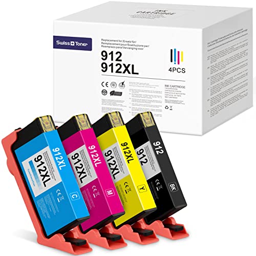 Swiss toner 912 912XL mit 4 Multipack Druckerpatronen Kompatibel für HP 912 XL für HP OfficeJet 8012 8014 8015 8017 Pro 8022 8023 8024 8025 Cover