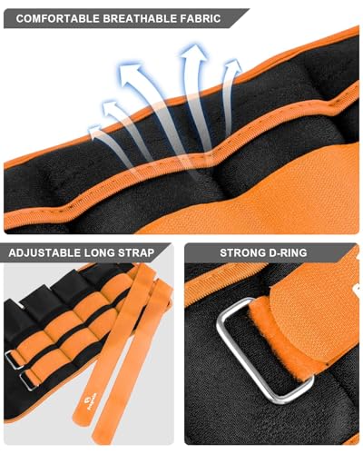 Image of Fragraim Adjustable Ankle Weights 1-3 /4 /5 /6 /8 /10 /12 /15 /20 LBS Pair with Removable Weight for Jogging, Gymnastics, Aerobics, Physical Therapy