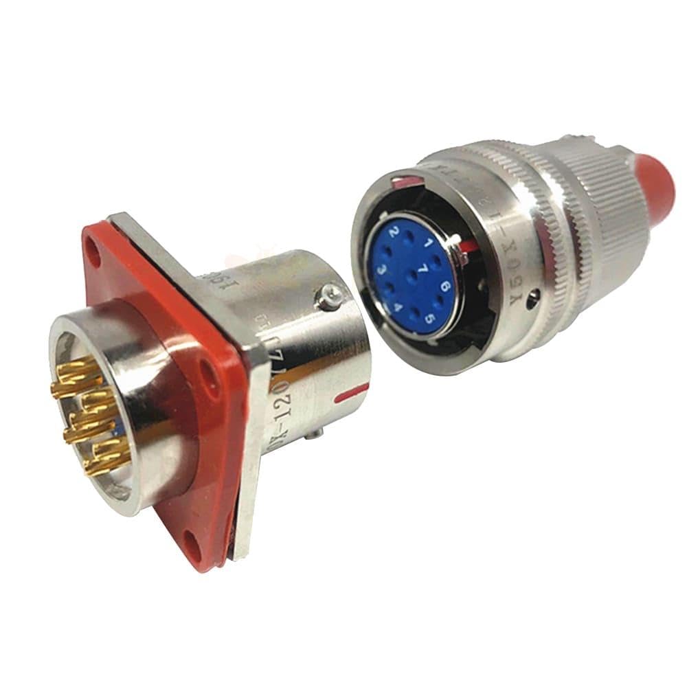 Conectores Circulares eléctricos Y50X-1207TK2, Conector Hembra y Conector Macho Y50X-1207ZJ10, Cable de Acoplamiento de Bayoneta Recto de 7 Pines.