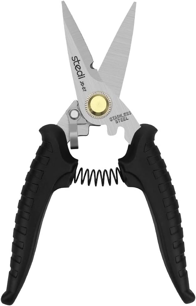 stedi万能はさみ黒電工ハサミ 高硬度ステンレス鋏ケーブルカッター【電気コード・布・金属・カーペット・紙】