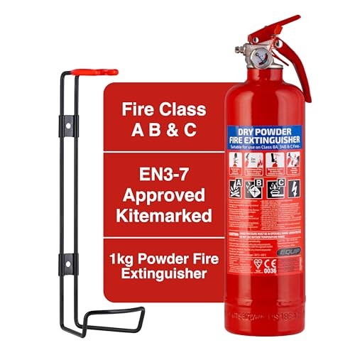 Equip 1KG ABC Dry Chemical Fire Extinguisher with Steel Bracket