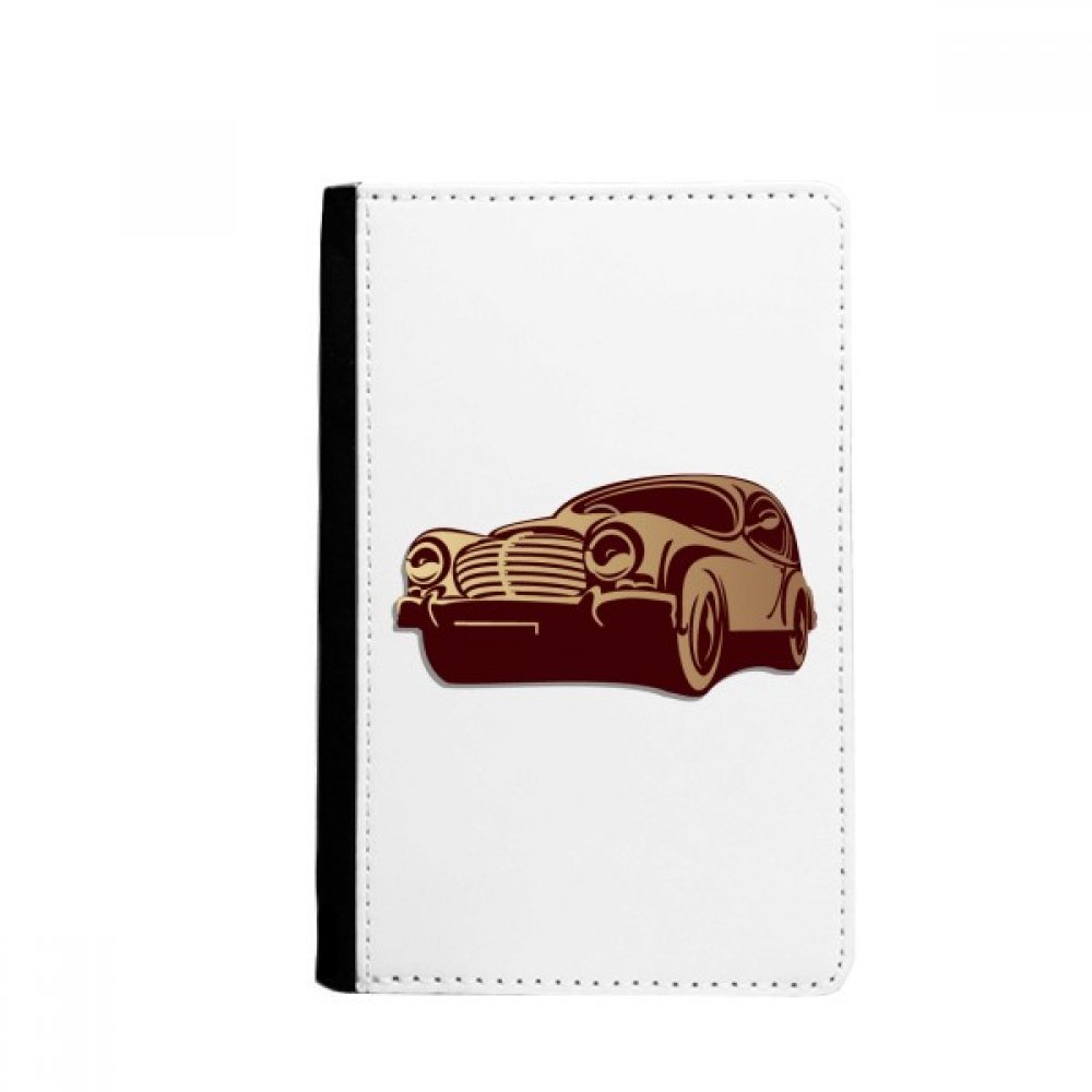 Deep Red Classic Cars Outline Pattern Passport Holder Notecase Burse Wallet Cover Card Purse