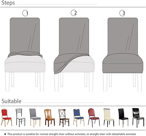 Miniatura 6 de PEKMAR 1 funda para silla, súper suave, elástica, para silla de comedor, cocina, comedor, boda, banquete, hogar, 3, camello, 1 unidad