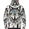 ERSDWRE Wolves And Dream Catchers03 Print Cozy Sweatshirts Adult Men'S Fleece Hoodies Pullover Long Sleeve Sweatshirt With Pockets Black #5