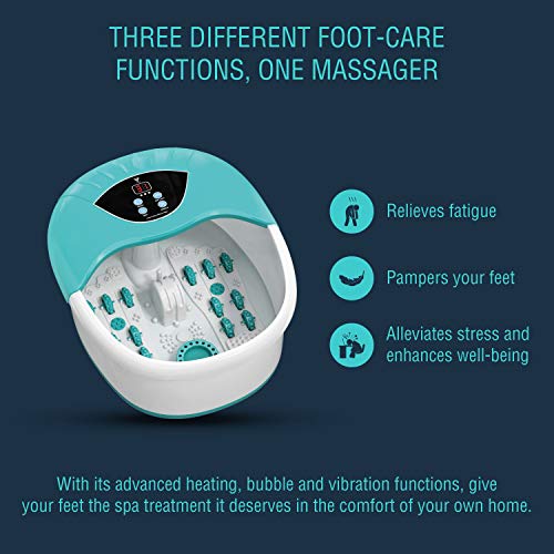 5 in 1 Foot Spa/Bath Massager with Tea Tree Oil Foot Soak with Epsom Salt - with Heat, Bubbles and Vibration, Digital Temperature Control - Mini Acupressure Massage Points - Foot Stress Relief Spa - Thumbnail 6