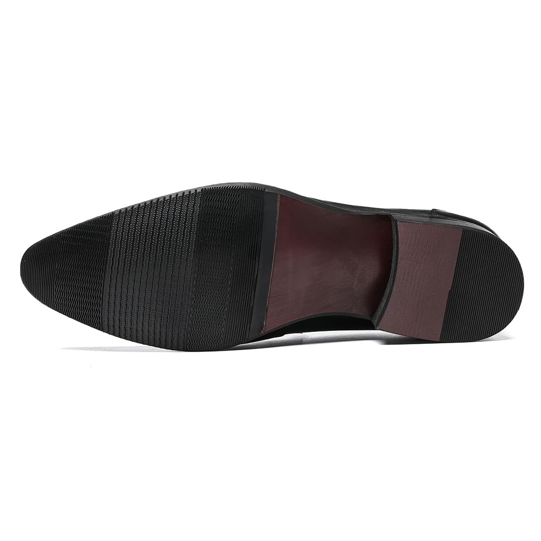 Loafers Casuales Negocios para Hombre Mocasines Formales en Cuero Zapatos Bajos con Cordones Pull On