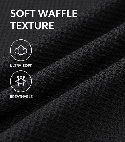 Image of DAVID ARCHY Men's Summer Pajamas Set Lightweight Breathable Short Sleeve Loungewear, Cooling Waffle Knit Sleepwear