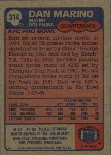 1985 Topps Football Card #314 Dan Marino