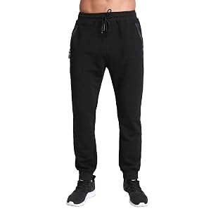 Tansozer Mens Lightweight Joggers Casual Slim Sweatpants Track Pants with Zipper Pockets