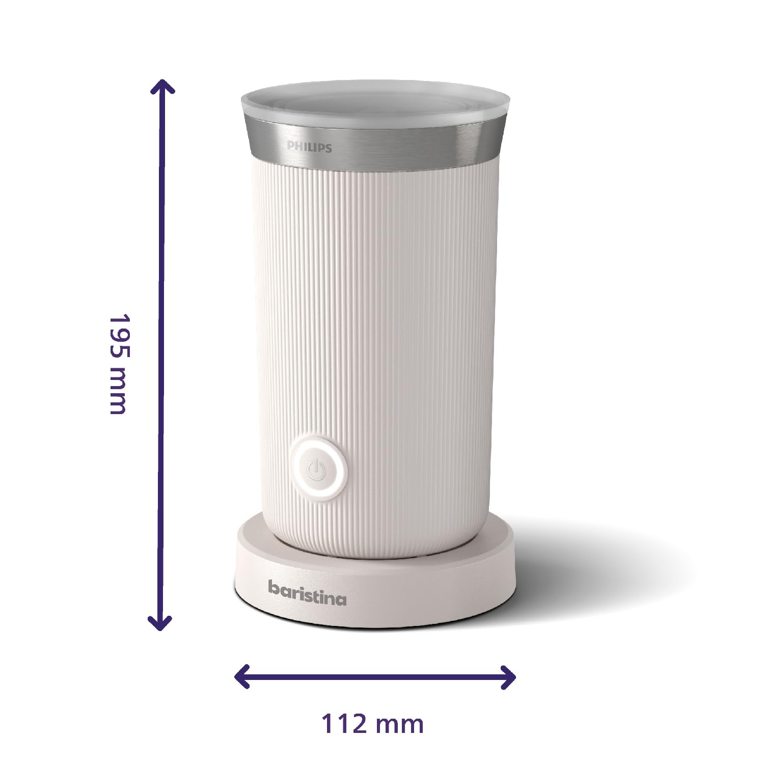 Philips Baristina Espressomaschine und Milchaufschäumer Paket –Automatisches Mahlen, Tampen & Brühen, 16 Bar, Kaffeemaschine mit Mahlwerk & Siebträger, leichte Reinigung, Naturweiß (BAR308/00)
