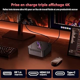 Blackview MP100 Mini PC avec AMD Ryzen 5 7430U, Silencieux NUC Mini Ordinateur de Bureau Win 11 Pro, 4K Triple Affichage 144Hz, 512Go SSD 16 Go RAM, WiFi 6/BT 5.2, PC pour Bureau/Maison/Étude
