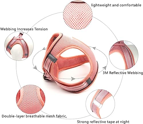 image for UPET Reflective Cat Harness and Leash Kitten Cute Double Soft Mesh Cat