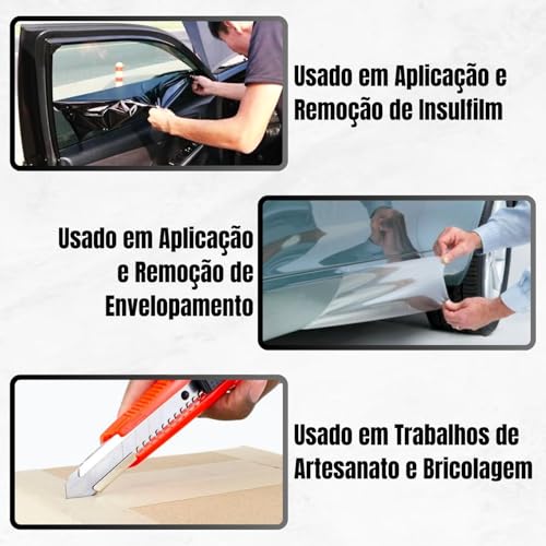 Kit de Ferramentas de Corte MTX - 8 Estiletes Raspadores Lâmina Retrátil Envelopamento Insulfilm Plo