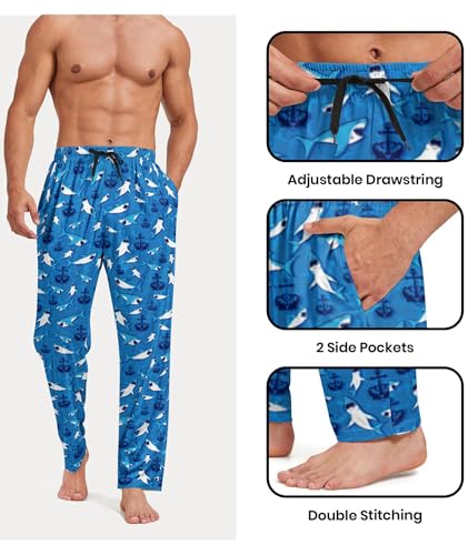 Mens Pajama Pants Sleep Lounge Pants Pajamas with Pockets Pajama Bottoms4