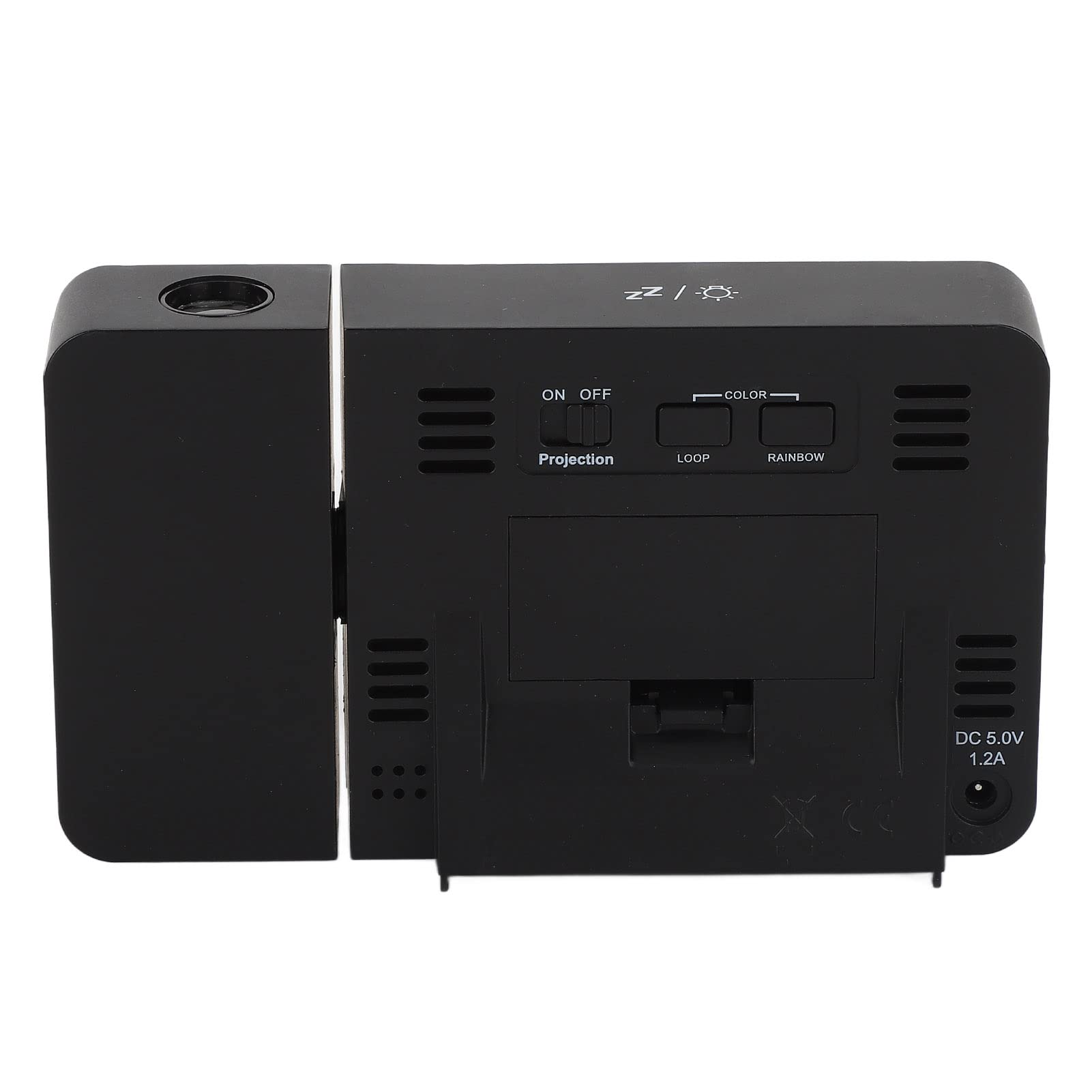 TOPINCN Projektionsuhr, Temperaturanzeige, USB-Projektionsfunktion, Projektionswecker, Schlummerfunktion für Zuhause (EU-Stecker)