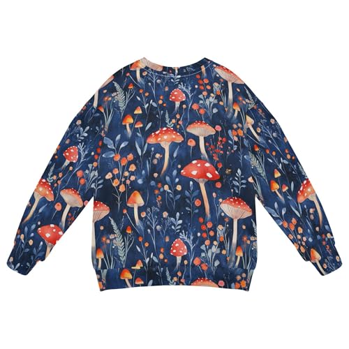 JUNZAN Red Mushrooms Royal Blue Big Boys Sweatshirt Hoodie Long Sleeve Sweatshirts for Boys Camping 4T2